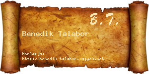Benedik Talabor névjegykártya